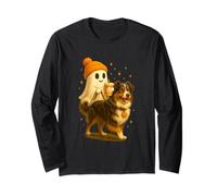 Australian Shepherd Halloween Ghost Walking Dog Maglia a Manica