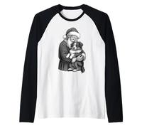 Australian Shepherd Santa Claus Christmas Dog Lover Maglia con Maniche Raglan