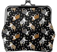 Australian Shepherds and Paw Portamonete in pelle da donna, piccolo portamonete con chiusura a chiusura a scatto Portafoglio con fibbia per regalo ragazza