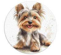 Australian Silky Terrier 1000 Pieces Round Puzzle Jigsaw Ladies Birthday Gift Reative Puzzles Per La Decorazione Delle Pareti for Adults 1000pcs (67.5x67.5cm)