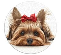 Australian Silky Terrier 1000 Pieces Round Puzzle Jigsaw Ladies Birthday Gift Stress Relief Puzzle Toy Per La Decorazione Delle Pareti for Adults 1000pcs (67.5x67.5cm)