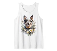 Australian Stumpy Tail Cattle Dog Summer Daisy flowers Canotta