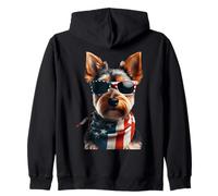 Australian Terrier Dog 4 luglio Giornata dell'indipendenza americana Felpa con Cappuccio