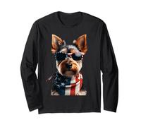 Australian Terrier Dog 4 luglio Giornata dell'indipendenza americana Maglia a Manica