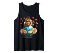 Australian Terrier Dog Earth Day Abbraccio amore proprietario Planet Globe Canotta