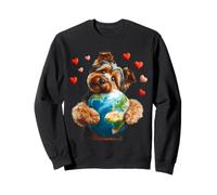 Australian Terrier Dog Earth Day Abbraccio amore proprietario Planet Globe Felpa
