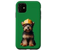 Australian Terrier Dog Yellow Hard Hat Casco Worker Proprietario Custodia per iPhone 11