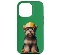 Australian Terrier Dog Yellow Hard Hat Casco Worker Proprietario Custodia per iPhone 13 Pro