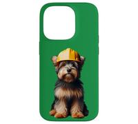 Australian Terrier Dog Yellow Hard Hat Casco Worker Proprietario Custodia per iPhone 14 Pro