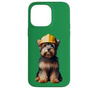 Australian Terrier Dog Yellow Hard Hat Casco Worker Proprietario Custodia per iPhone 14 Pro Max