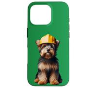 Australian Terrier Dog Yellow Hard Hat Casco Worker Proprietario Custodia per iPhone 16 Pro