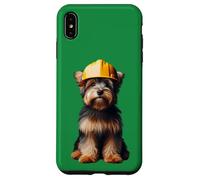 Australian Terrier Dog Yellow Hard Hat Casco Worker Proprietario Custodia per iPhone XS Max