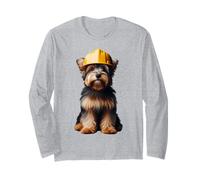 Australian Terrier Dog Yellow Hard Hat Casco Worker Proprietario Maglia a Manica