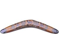 Australian Treasures Boomerang, 40 cm, Legno Dipinto a Mano, Stile Aborigeno, Design Figura Umana, Decorativo ed Educativo, Decorazione da Parete
