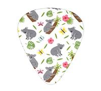 Australian Wild Koala Bear And Leaves - Plettri per chitarra a calibro medio e pesante per chitarra acustica elettrica basso (12 punti)