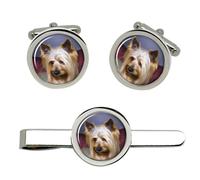 Australiano Setosa Terrier Gemelli E Fermacravatta Set