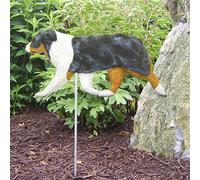 Australiano Shepherd Outdoor Giardino Cane Firmare Mano Dipinta Figura Blu Merle