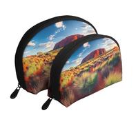 Australia'S Wild Red Rock Desert Printed Makeup Bags 2-Piece Portable Shell Travel Toiletry Bag, bianco, Taglia unica