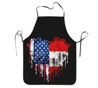 Austria America Hearts Austrians Flag Unisex Grembiuli da Chef Professionale Grembiuli da Barbecue Lavabile in Lavatrice Grembiule da Cucina per Caffetteria Parrucchiere Giardinaggio