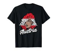 Austria Bandiera Ragazza Dreadlocks Austria Radici Austriache Orgoglio Austriaco Maglietta