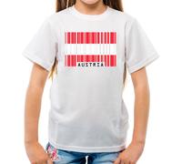Austria Codice a Barre Bandiera - T-Shirt - Vienna Paese Austriaco Città
