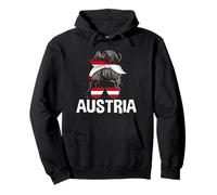 Austria Girl Bandiera Austria Disordinato Hair Chignon Felpa con Cappuccio