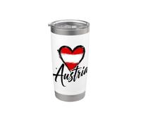 Austria minimalista cuore bandiera vacanza viaggio design Bicchiere termico in acciaio inox doppia parete