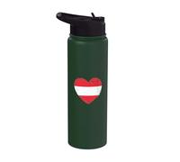Austria nel mio cuore Bandiera austriaca Orgoglioso patriottico austriaco Stainless Steel Insulated Water Bottle