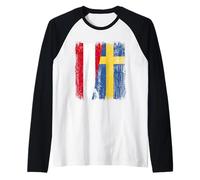 Austria Svezia Mezza bandiera Austria Radici svedesi Maglia con Maniche Raglan