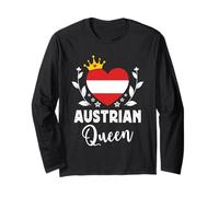 Austrian Queen Austria Flag Proud Austrian Woman Maglia a Manica