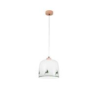 austrolux Kolarz Lampada a sospensione Chalet, bianco/verde cervo, Ø 25 cm, vetro austrolux