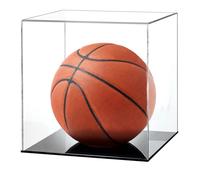 AUSTUFF Vetrina trasparente da pallacanestro da calcio, pallacanestro, scarpe da ginnastica espositore in acrilico per cimeli sportivi da collezione grande custodia a cubo per autografi
