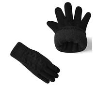 AUSUAYA Guanti invernali caldi per donne e uomini, guanti di lana spessi con touch screen DEW-G-G1, Nero , Taglia unica