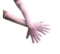 AUSUAYA Guanti lunghi in raso, da donna, eleganti, da sera, elasticizzati, per matrimoni, costumi, cosplay, palcoscenico e feste DE-G-G1, Rosa, L