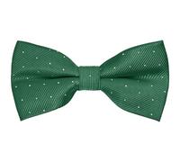 AUSUAYA M-B-T5 - Papillon regolabile per smoking formale da uomo, per registrazione o festa di nozze, Verde smeraldo con pois argentati, Taglia unica