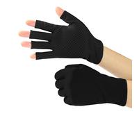 AUSUAYA Maniche da Conduzione Per Donna, Protezione UV Maniche Fingerless Antiscivolo con Blocco del Sole IT-8Q-T (Nero)
