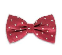 AUSUAYA Papillon a pois da uomo, per adolescenti, formale, tuxedo bowtie per lauree casual o feste di nozze BT-BD1, Rosso con pois bianchi, Taglia unica