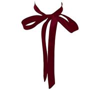 AUSUAYA - Papillon da donna, con fiocco da annodare, farfalla lunga per signora, collana a nastro per uniforme o cosplay, T-shirt per laurea GB-W-B-T1, Rosso vinaccia, Etichettalia unica