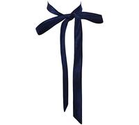 AUSUAYA - Papillon da donna, con fiocco da annodare, farfalla lunga per signora, collana a nastro per uniforme o cosplay, T-shirt per laurea GB-W-B-T1, blu navy, Etichettalia unica