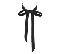 AUSUAYA - Papillon da donna, con fiocco da annodare lungo, choker in nastro per signora, uniforme o cosplay, T-shirt per la laurea GB-W-B-T1, Nero , Etichettalia unica