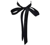 AUSUAYA Papillon da donna, da annodare, lungo, girocollo, per uniforme da donna o t-shirt cosplay per laurea GB-W-B-T1, Nero , Taglia unica
