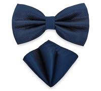 AUSUAYA Papillon da uomo, classico a quadri, per uomini e fazzoletto da taschino per tuta e camicia & smoking Mens Bow Tie Boy DE-M-B-T9, Blu mare, Taglia unica