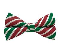 AUSUAYA Papillon smoking formale in seta da uomo con pois, papillon smoking classico pre-legato per San Valentino grande cravatta GB-BT1, Natale - Verde Con Righe Rosse, Taglia unica