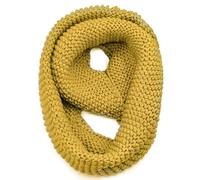AUSUAYA Sciarpa Infinity da donna, sciarpe ad anello in maglia spessa e grossa di lana per signore, scaldacollo per l'inverno e il tempo freddo GB-W-S-J1, Giallo zenzero., Taglia unica
