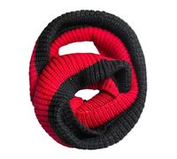 AUSUAYA Sciarpa Infinity da donna, sciarpe ad anello in maglia spessa e grossa di lana per signore, scaldacollo per l'inverno e il freddo GB-W-S-J1, Nero e rosso, Taglia unica