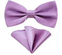 AUSUAYA Set di fazzoletti da taschino da uomo, unisex, design papillon e fazzoletto per matrimonio o business, formale Tuxedo M-B-T6, Viola, Taglia unica