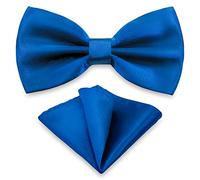 AUSUAYA Set di fazzoletti da taschino da uomo, unisex, design papillon e fazzoletto per matrimonio o business, formale Tuxedo M-B-T6, blu reale, Taglia unica