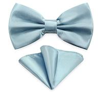 AUSUAYA Set di fazzoletti da taschino da uomo, unisex, design papillon e fazzoletto per matrimonio o business, formale Tuxedo M-B-T6, Blu ardesia, Taglia unica