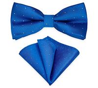 AUSUAYA Set di papillon e fazzoletti da taschino, unisex, design papillon e fazzoletto da taschino, per Business Formal Tuxedo o matrimonio MB-T8, blu reale, Taglia unica