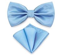 AUSUAYA Set di papillon e fazzoletti da uomo, papillon e fazzoletto da taschino, per smoking o matrimonio M-B-T9, Azzurro, Taglia unica